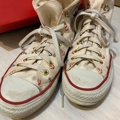 ◆コンバース◆オールスターズ　25.5cm マリン　イカリ　オフ白　ハイカットスニーカー CONVERSE トリコロール カラーの画像