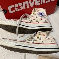 ◆コンバース◆オールスターズ　25.5cm マリン　イカリ　オフ白　ハイカットスニーカー CONVERSE トリコロール カラーの画像
