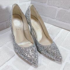 【美品】POOL SIDE シルバー グリッター ハイヒール
