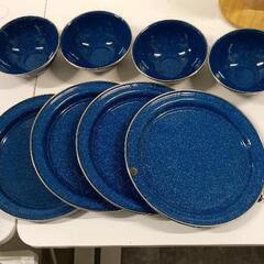 0506-066 アウトドア　食器セット　お椀4　お皿4の画像