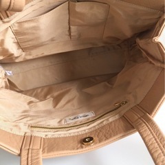 【中古品】franche lippee フランシュリッペ スカラップ トートバッグ ベージュ 牛革  カバンの画像