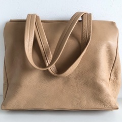 【中古品】franche lippee フランシュリッペ スカラップ トートバッグ ベージュ 牛革  カバンの画像