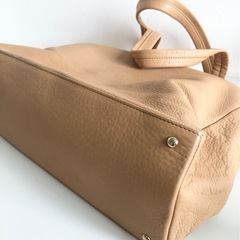 【中古品】franche lippee フランシュリッペ スカラップ トートバッグ ベージュ 牛革  カバンの画像