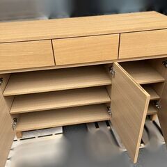 自社配送は札幌市内限定】無印良品 オーク材 サイドボード 木製 
