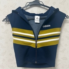 #adidas ノースリーブ #パーカー ネイビー XL