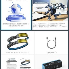 充電式 LED ヘッドライト, 【最新款・PSE认证・白光2個セット】 USB充電可能 3 倍高輝度アウトドアヘッドランプ 230°広角照明 集光 超軽量 IPX4 防水防塵 8時間連続使用可能 キャンプ 登山 散歩 釣り 作業 停電用 防災用 最適の画像