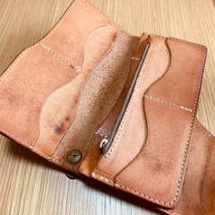 【おしゃれ　レザー】ウォレット革財布　　レザーの画像