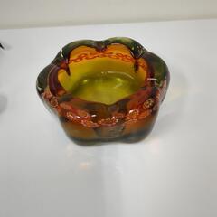 値下　MultiGlass　レトロ　灰皿・小物入れ・花瓶（剣山をいれて利用）の画像