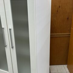 ★ジモティ割あり★  食器棚 ホワイト H148×D54×W59 クリーニング済み TC3243の画像