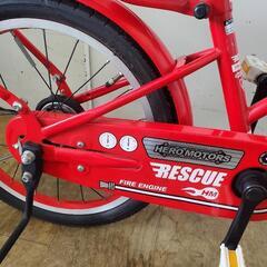 B704 子供自転車★asahi★RESCUE FIRE ENGINE★18インチ★補助輪付きの画像
