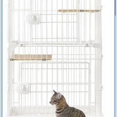 アイリスオーヤマ 猫 ケージ ミニタイプ 2段 ハンモック付き ...