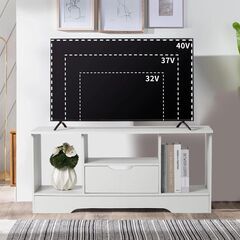 【新品・未開封】テレビ台 ホワイト シンプル 収納スペース付き 北欧インテリア　ナチュラルインテリアの画像