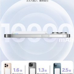 新品未開封！！モバイル バッテリー MagSafe対応 超薄型（カラー　白）の画像