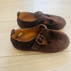ブラウン スエード ベビーシューズ　韓国子供服の画像