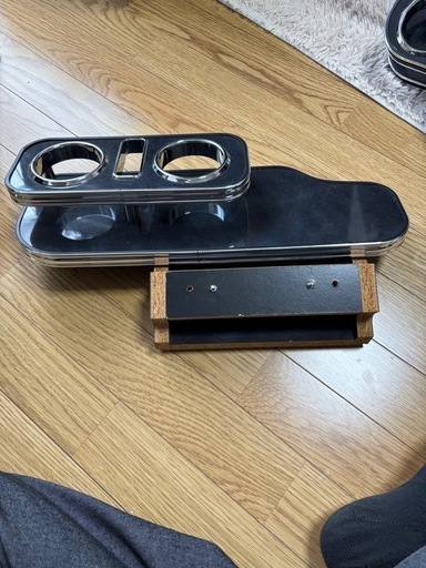 エブリィワゴンフロントテーブルブラックウッド