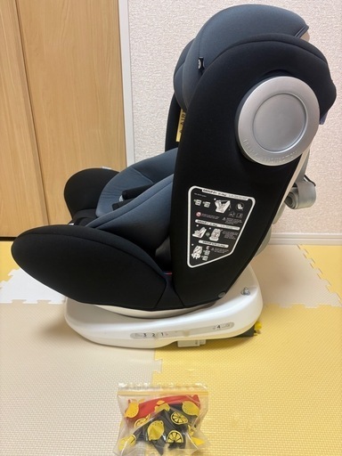 【売買済】 チャイルドシート ※欠品有　360&deg; 回転式 0か月~12歳頃(0-36kg) ISOFIX・シートベルト固定両対応 (ブラック(ISOFIX))