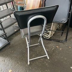 折りたたみチェア背付きレザー角型 FLSLK-BK　No.3036　ブラック　ニトリ　椅子　イス　【リサイクルショップどりーむ荒田店】の画像