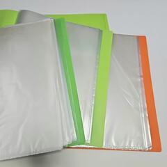 クリアファイル 4冊 A4 40ポケット グリーン 緑 オレンジ クリアーファイル  A4ファイルの画像