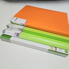 クリアファイル 4冊 A4 40ポケット グリーン 緑 オレンジ クリアーファイル  A4ファイルの画像