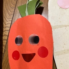 人参　大根　牛蒡のペープサート　手作りの画像