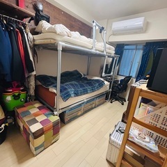 単管パイプ 2段ベッド