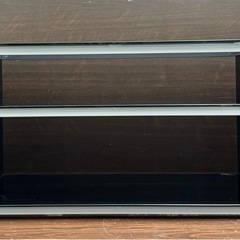 ①ローテレビボード（ガラス天板/ガラス扉収納）の画像
