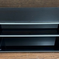 ①ローテレビボード（ガラス天板/ガラス扉収納）の画像