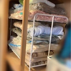 ふとん収納 押入れ 伸縮 整理 スチールラック 上段用の画像