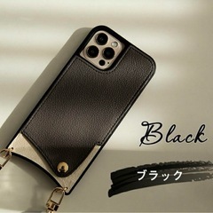 【新品✴︎未開封】iPhone14Pro スマホショルダーストラップケース黒の画像
