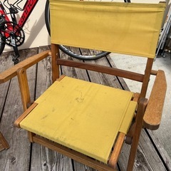 アウトドア　折りたたみ式チェア　黄色2個セットの画像