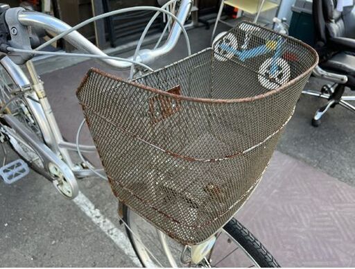 26インチ 自転車 6段変速 シルバー 鍵付き ベル ライト有 ママチャリ シティサイクル ☆ 札幌市 白石店 