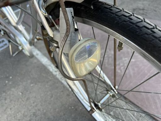26インチ 自転車 6段変速 シルバー 鍵付き ベル ライト有 ママチャリ シティサイクル ☆ 札幌市 白石店 
