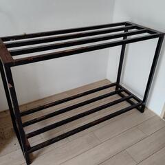 120cm水槽台　鉄製　2段タイプ　幅120cm奥行45cm　大...