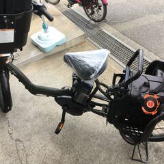 地域限定送料無料　ヤマハ　キッスミニ　三人乗り　子供乗せ　12,3AH　緑　ギュットクルーム　ビッケポーラー　神戸市　電動自転車の画像