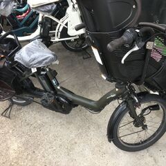 地域限定送料無料　ヤマハ　キッスミニ　三人乗り　子供乗せ　12,3AH　緑　ギュットクルーム　ビッケポーラー　神戸市　電動自転車の画像