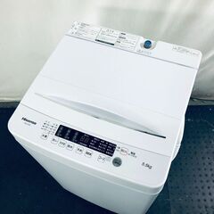 ID:sf00109 ハイセンス Hisense 洗濯機 一人暮らし 中古 2024年製 全自動洗濯機 5.5kg ホワイト 送風 乾燥機能付き HW-K55E  【リユース品：状態B】【送料無料】【設置費用無料】