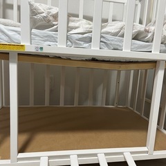 ベビーベッド　ミニ　直接引取可能な方。ヤトミ　(布団セットもご希望あれば)の画像