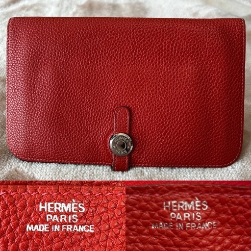 エルメスHERMESドゴンデュオドゴンGM二つ折り長財布さいふサイフ小銭入れ有り