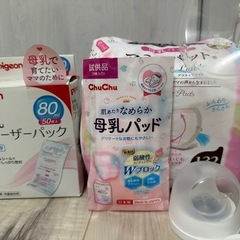 電動搾乳器と母乳パットのセットの画像