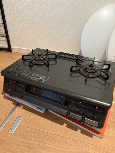 グリル付き二口ガスコンロ