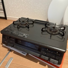 グリル付き二口ガスコンロ