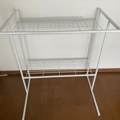 押入れ収納棚 ハンガーパイプ付 ホワイト 幅75cm 高さ90cm 奥行き56cm OHW-30の画像
