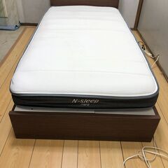 ニトリ Nスリープ　収納&コンセント シングルベッドセット 【糸島市内 送料無料】88132-1-006の画像