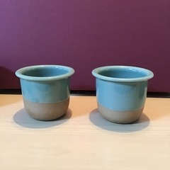 湯呑み茶漉し蓋付き高麗青磁未使用鶴絵付け青磁湯呑み煎茶道具