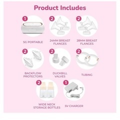 新品未使用　電動搾乳機ポータブル　セット　充電式コンパクトの画像