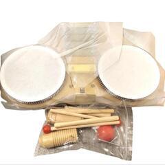 新品未使用　天然素材　キッズドラムセット 幼児用楽器 木製 子供用 幼児音楽おもちゃ 玩具の画像