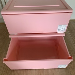 プラスチック収納ケース（ピンク）