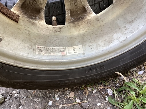 アルミホイール lala Palm 14インチ 14×4.5 スタッドレスタイヤ 165/60R14 ダンロップ 17年製 