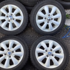 アルミホイール lala Palm 14インチ 14×4.5 スタッドレスタイヤ 165/60R14 ダンロップ 17年製 の画像