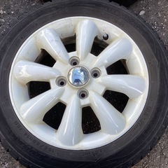 アルミホイール lala Palm 14インチ 14×4.5 スタッドレスタイヤ 165/60R14 ダンロップ 17年製 の画像